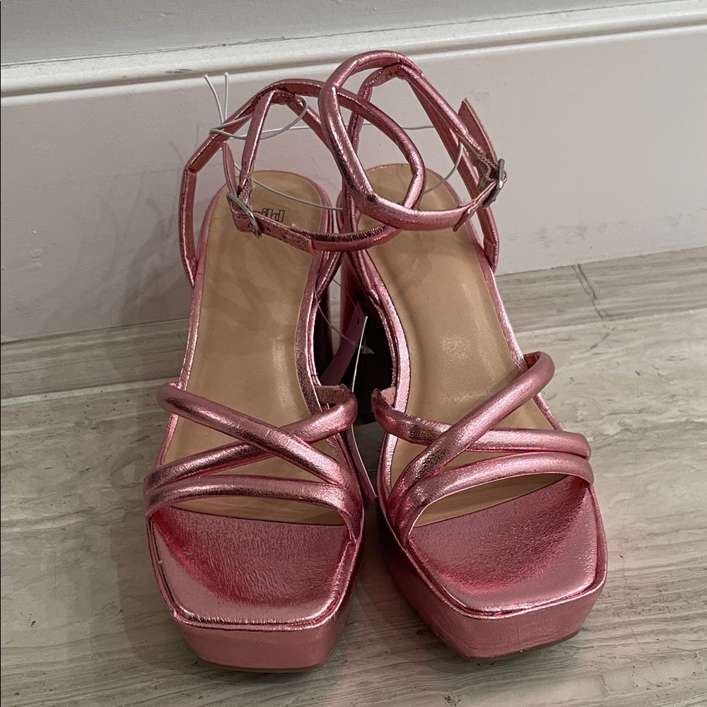 Pink Strappy Platform Sandals